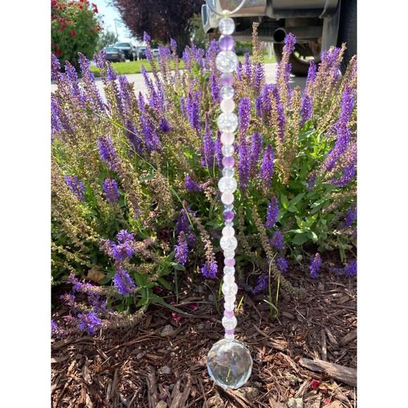 Amethyst and Pink Quartz Suncatcher - Picture 1 of 2